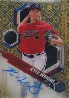 2018 Bowman High Tek #KW Kyle Wright Autograph-Gold Rainbow Baseball Card