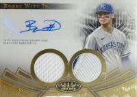 2023 Topps Tier One Autographed Relics #T1ARBW Bobby Witt Jr. Dual Patch Baseball Card