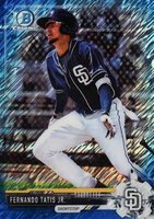 2017 Bowman Chrome Mini #BCP160 Fernando Tatis Jr. Bowman Chrome Prospects-Blue Shimmer Refractor Baseball Card