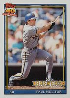 1991 Topps #95 Paul Molitor Baseball Card