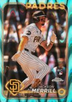 2024 Topps Chrome #207 Jackson Merrill Aqua Raywave Baseball Card