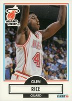 1990 Fleer #101 Glen Rice Basketball Card