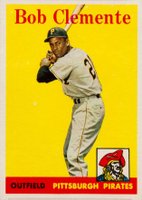 1958 Topps #52y Roberto Clemente Yellow Team Baseball Card