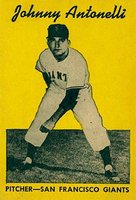 1958 Hires Root Beer Test Set # Johnny Antonelli No tab Baseball Card