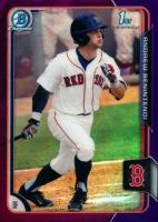 2015 Bowman Draft #182 Andrew Benintendi Chrome-Purple Refractor Baseball Card