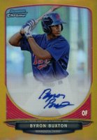 2013 Bowman Prospect Autograph #BCPBB Byron Buxton Chrome-Gold Refractor Baseball Card
