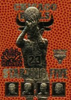 1998 Fleer 23KT Gold # Michael Jordan Starting Five-Basketball Texture Basketball Card