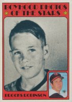 1972 Topps #498 Brooks Robinson Boyhood Photo Baseball Card