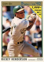 1992 O-Pee-Chee Premier #147 Rickey Henderson Baseball Card