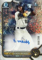 2022 Bowman Chrome Prospect Autographs #CPAHM Hendry Mendez Speckle Refractor Baseball Card