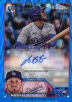 2023 Topps Chrome Update Autograph #ACMB Michael Busch Blue Raywave Baseball Card