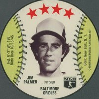 1977 Chilly Willee Discs  # Jim Palmer Baseball Card