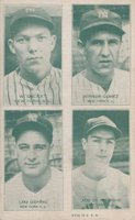 1938 Exhibits Four-on-one # Dickey/DiMaggio/Gehrig/Gomez Baseball Card