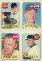1969 Topps 4 in 1's # Brown/Bunning/Kosco/Reed Baseball Card