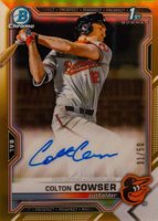 2021 Bowman Draft Chrome Draft Pick Autographs #CDACC Colton Cowser Gold Refractor Baseball Card