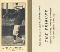 1916 Altoona Tribune #153 Slim Sallee Baseball Card