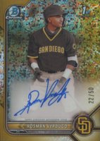 2022 Bowman Chrome Prospect Autographs #CPARV Rosman Verdugo Gold Mini Diamond Refractor Baseball Card