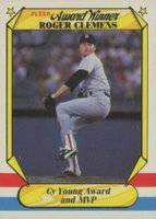 1987 Fleer Award Winners #9 Roger Clemens Baseball Card