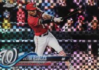 2018 Topps Chrome #175 Victor Robles Batting-X-Fractor Baseball Card