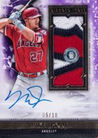 2019 Topps Diamond Icons Authenticated Autographed Jumbo Patches #MT Mike Trout Purple Baseball Card