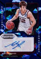 2021 Panini Prizm Draft Picks Sensational Signatures #SSARE Austin Reaves Blue Ice Prizm Basketball Card