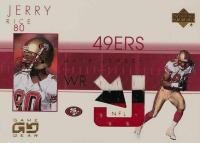 2001 Upper Deck Game Gear Game Jersey #JR-J Jerry Rice Football Card