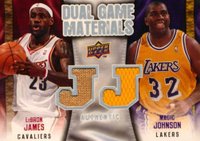 2009 Upper Deck Dual Game Materials #DG-JJ LeBron James/Magic Johnson Basketball Card