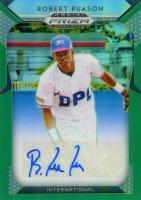 2019 Panini Prizm Draft Picks Autograph #123 Robert Puason Green Prizm Baseball Card