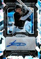 2023 Panini Prizm Potential Penmanship #PPJM Jackson Merrill Ice Baseball Card