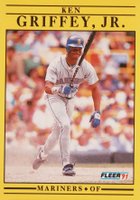 1991 Fleer #450 Ken Griffey Jr. Bat .300 Baseball Card