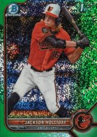 2022 Bowman Draft #BDC168 Jackson Holliday Chrome-Green Sparkle Refractor Baseball Card