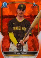 2023 Bowman Chrome Sapphire Edition Prospects #171 Ethan Salas Orange Baseball Card