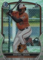 2023 Bowman Chrome Prospects #BCP7 Mishael Deson Lunar Glow Refractor Baseball Card