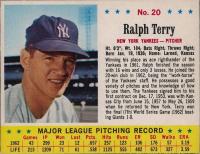 1963 Jell-O #20 Ralph Terry Hand Cut Baseball Card