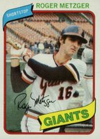1980 Topps #311 Roger Metzger Baseball Card