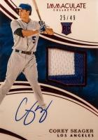 2016 Panini Immaculate #105 Corey Seager Autograph Patch-Red Baseball Card