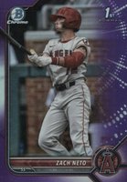 2022 Bowman Draft #BDC18 Zach Neto Chrome-Purple Refractor Baseball Card
