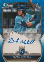 2023 Bowman Draft Chrome Prospect Autograph #CDABMI Blake Mitchell Blue Wave Baseball Card