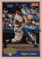 1991 Score Mickey Mantle #2 Triple Crown Autograph-D.G. Only Baseball Card