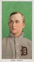1909 White Borders Sovereign #95 Ty Cobb Portrait-Green Background Baseball Card