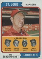 1974 Topps #236 Cardinal Manager/Coaches Baseball Card