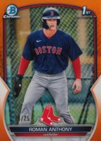 2023 Bowman Chrome Prospects #BCP71 Roman Anthony Orange Refractor Baseball Card