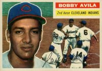 1956 Topps #132 Bobby Avila Gray Back Baseball Card