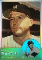1996 Topps Mantle Finest #13 1963 Topps Reprint Refractor Baseball Card
