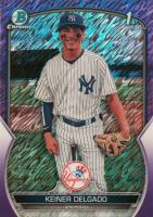 2023 Bowman Chrome Prospects #BCP191 Keiner Delgado Purple Shimmer Baseball Card