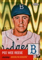 2022 Topps Chrome Platinum Anniversary #341 Pee Wee Reese Yellow Raywave Refractor Baseball Card