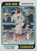 2023 Topps Heritage Real One Autographs #ROAAV Anthony Volpe Red Ink Baseball Card