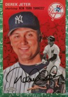 2023 Topps Chrome Platinum Anniversary #396 Derek Jeter Platinum Toile White/Green Refractor Baseball Card