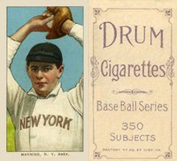 1909 White Borders Drum 350 #302 Rube Manning Pitching Baseball Card