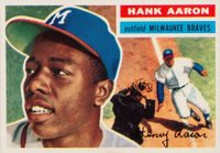 1956 Topps #31g Hank Aaron Gray back Baseball Card